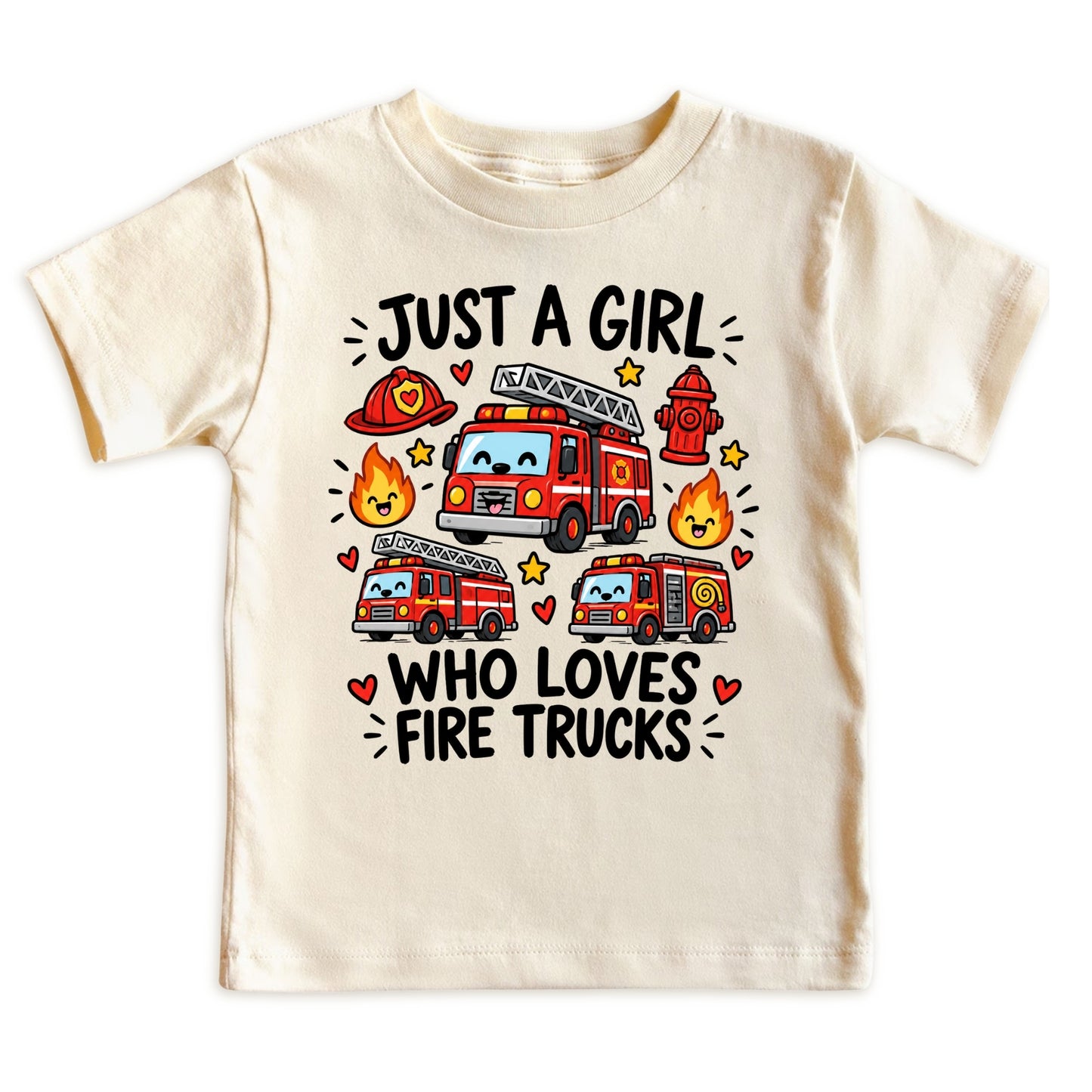 Just a Girl Who Loves Fire Trucks Kids T-Shirt