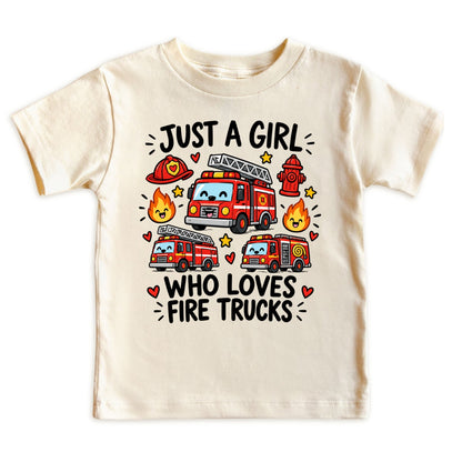 Just a Girl Who Loves Fire Trucks Kids T-Shirt