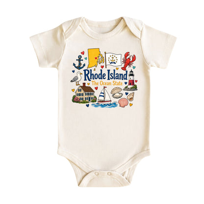 Rhode Island Baby Bodysuit for Boys Girls