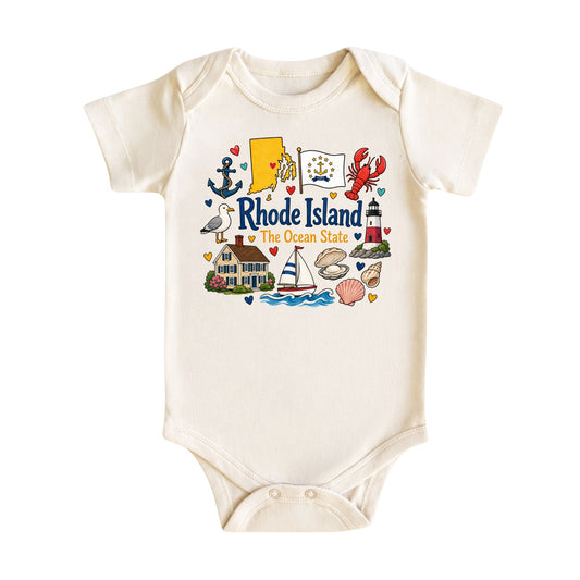 Rhode Island Baby Bodysuit for Boys Girls