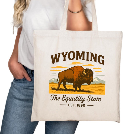 Wyoming Tote Bag, Cheyenne Casper Laramie Travel Market Bag