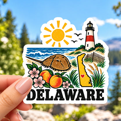 Delaware Retro Sticker