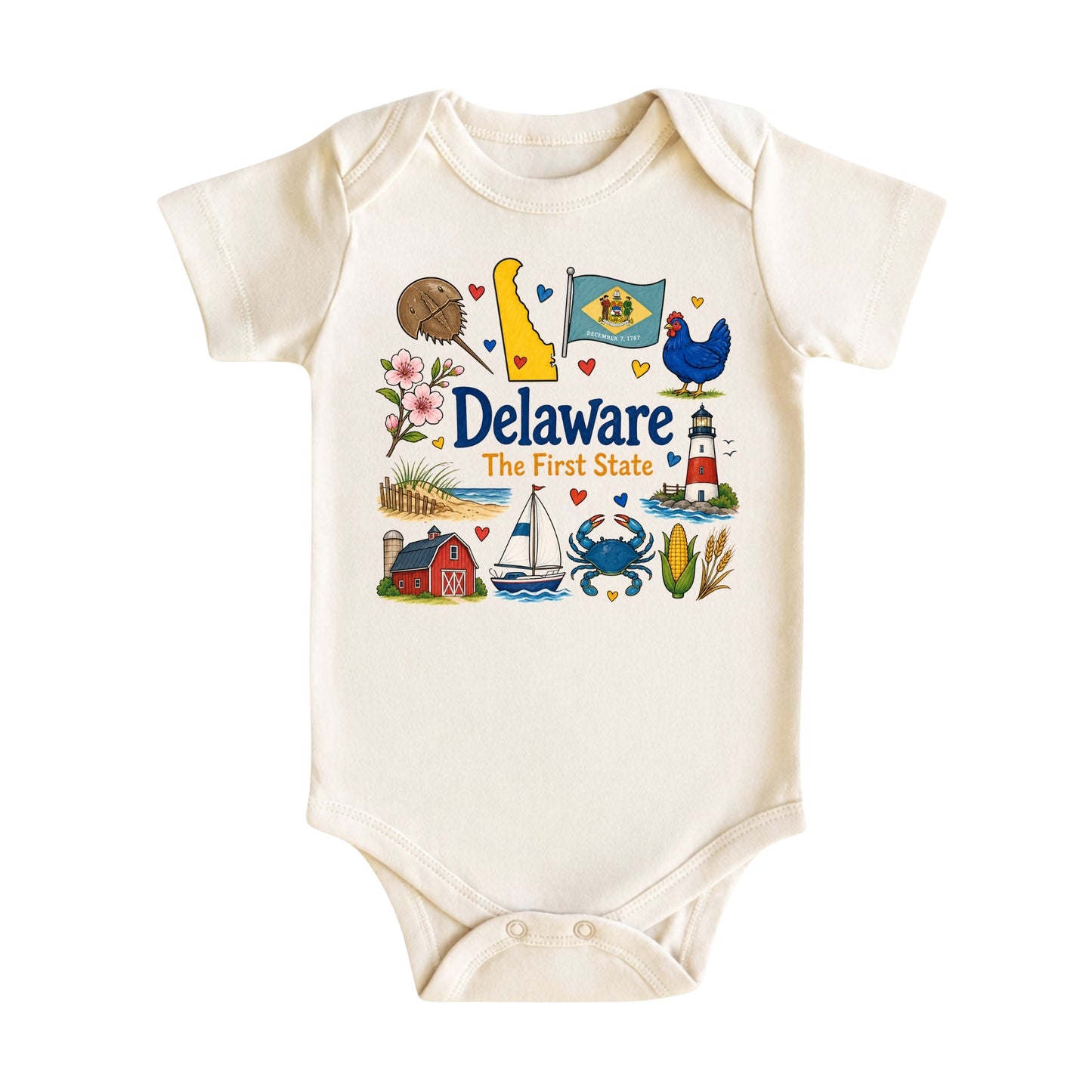 Delaware Baby Bodysuit for Boys Girls