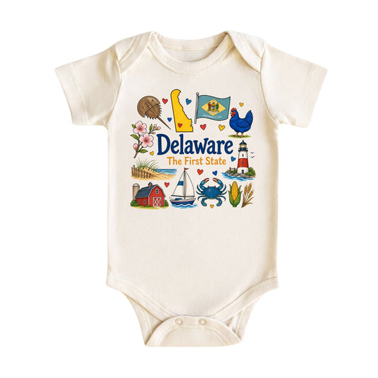 Delaware Baby Bodysuit for Boys Girls