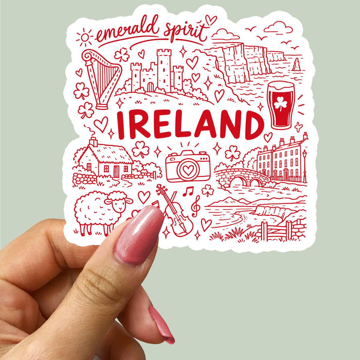 Ireland Cultural Illustration Sticker