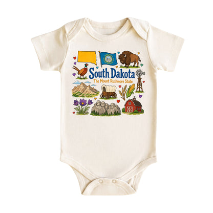 South Dakota Baby Bodysuit for Boys Girls