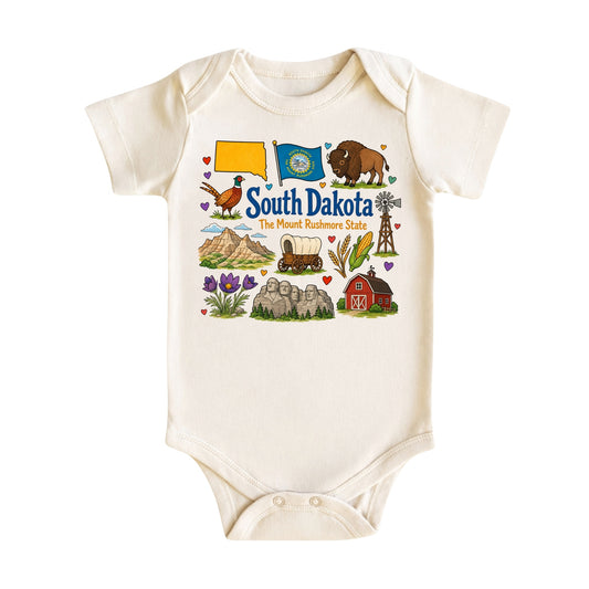 South Dakota Baby Bodysuit for Boys Girls