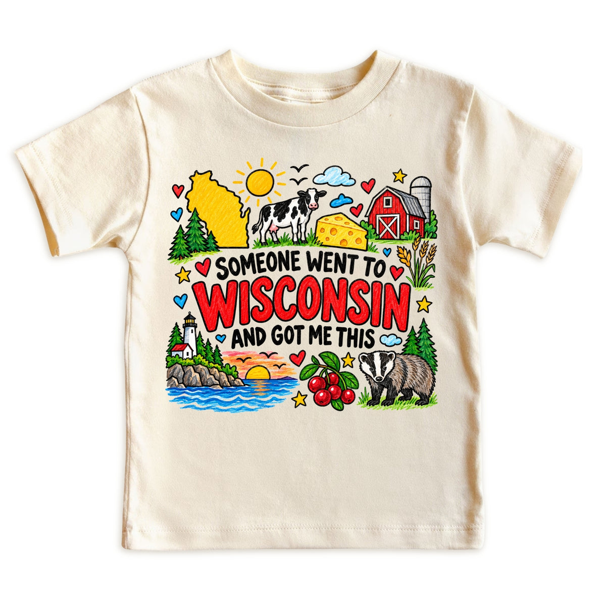 Wisconsin Tee for Boys Girls