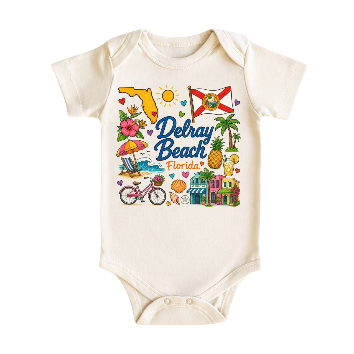 Delray Beach Florida Baby Bodysuit for Boys Girls