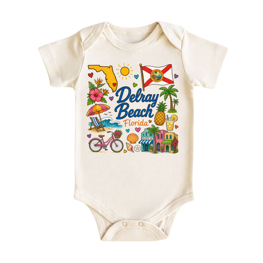 Delray Beach Florida Baby Bodysuit for Boys Girls