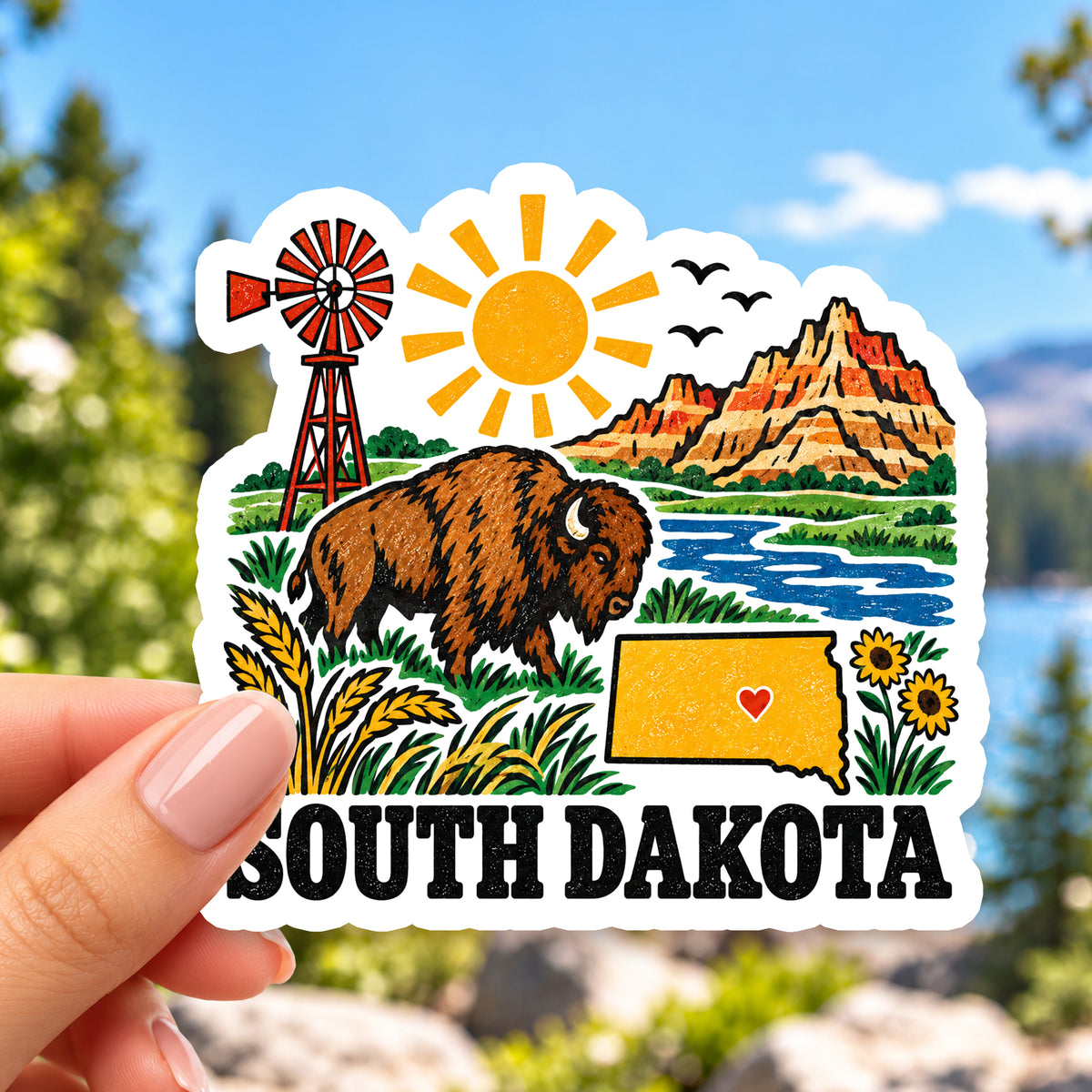 South Dakota Retro Sticker