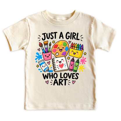 Just a Girl Who Loves Art Kids T-Shirt