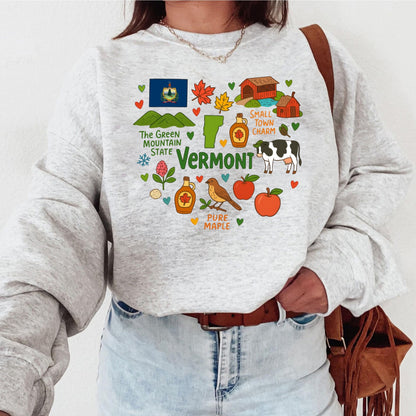 Vermont Kids Sweatshirt – Green Mountain State Icons