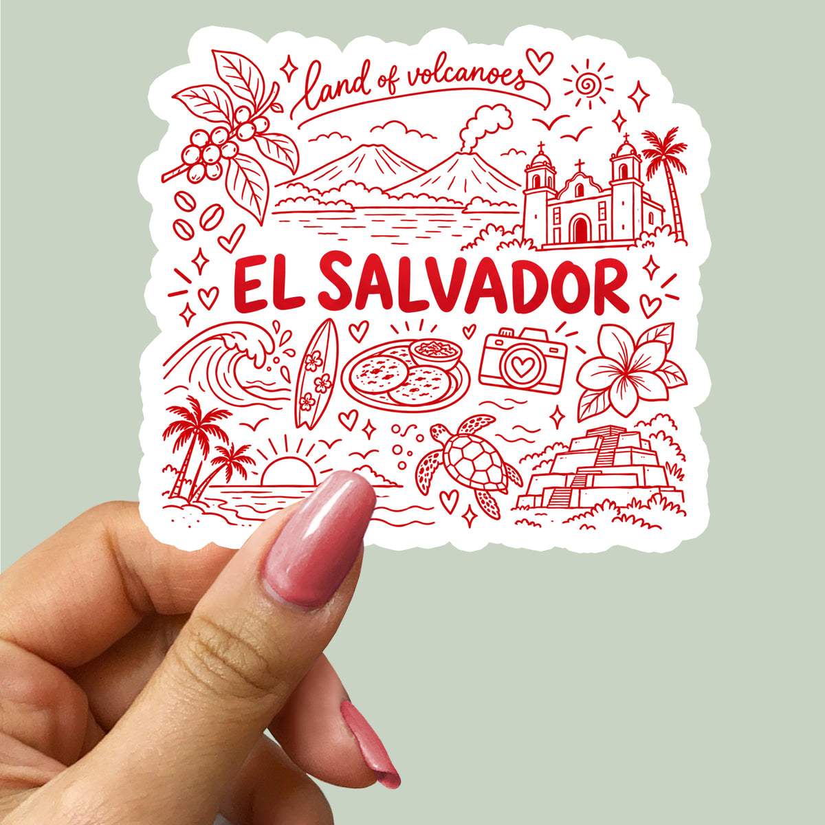 El Salvador Illustration Sticker