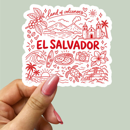 El Salvador Illustration Sticker