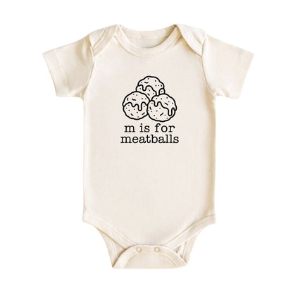 M Is for Meatballs Baby Bodysuit