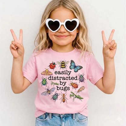 Easily Distracted By Bugs Kids T-Shirt