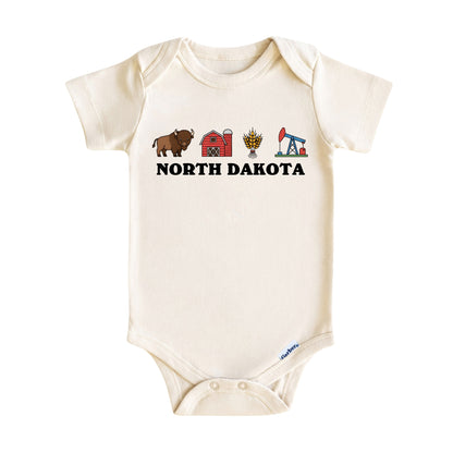 North Dakota Baby Onesie ®, Peace Garden State Baby Bodysuit for Boys Girls