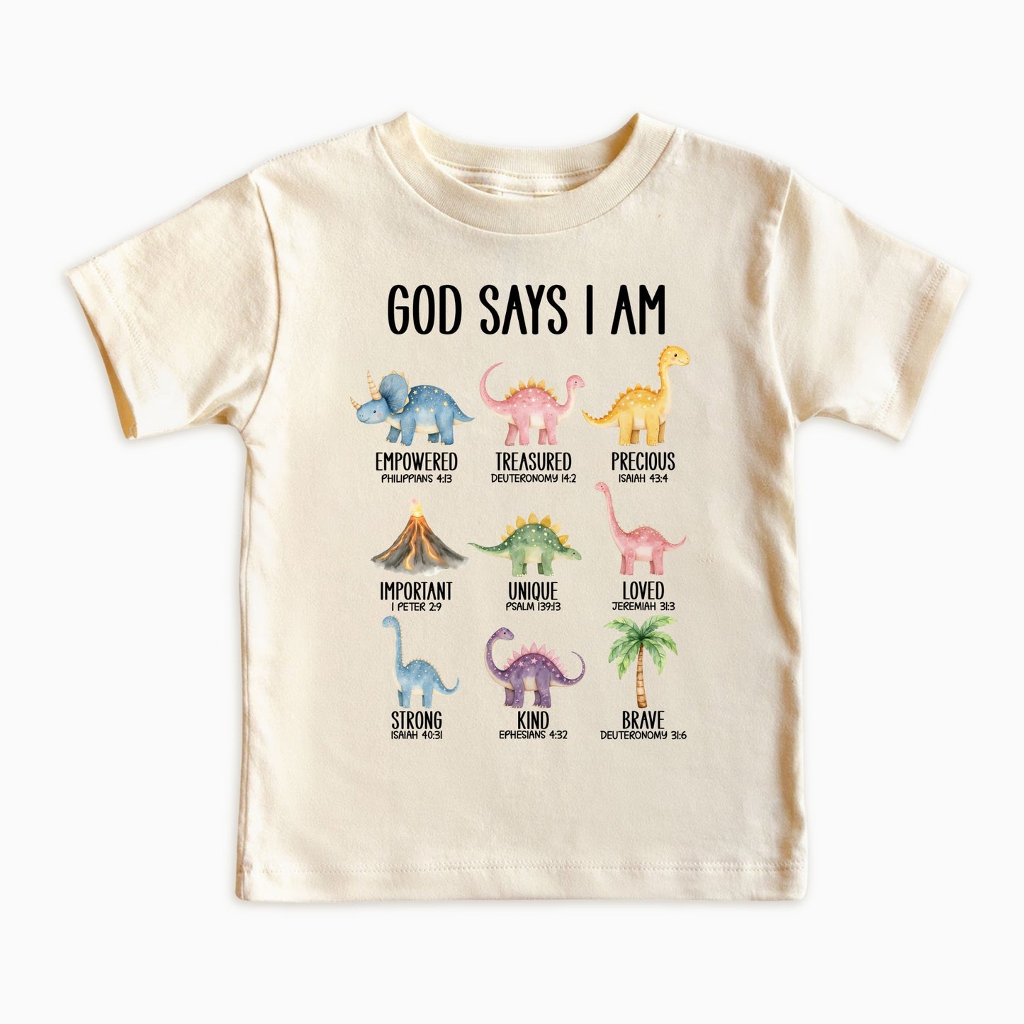 God Says I Am Kids Sweatshirt | Christian Affirmation Dinosaur Shirt for Toddlers