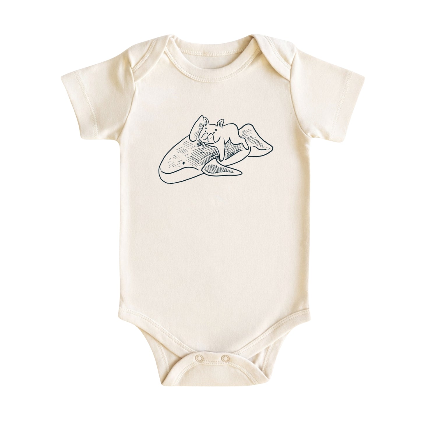 French Bulldog Riding Whale Baby Bodysuit