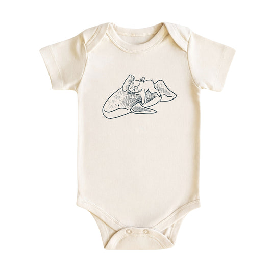 French Bulldog Riding Whale Baby Bodysuit