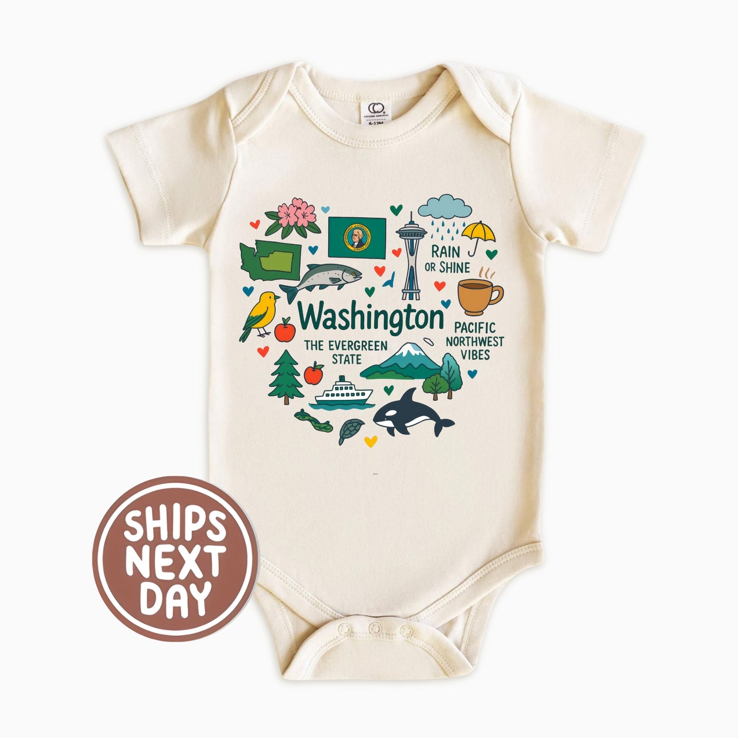 Washington Kids T-Shirt – Evergreen State Icons