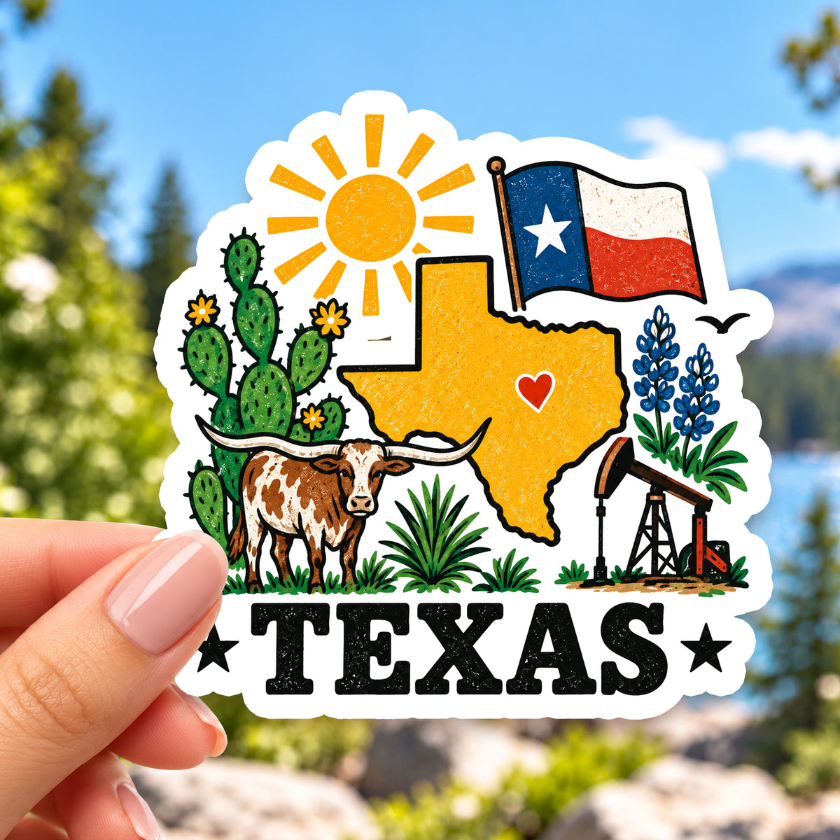 Texas Retro Sticker