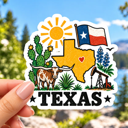 Texas Retro Sticker
