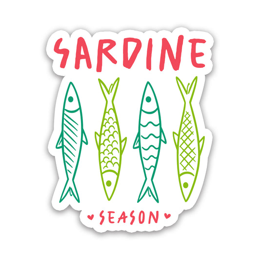 Sardine Season Retro Coastal Aesthetic Sticker