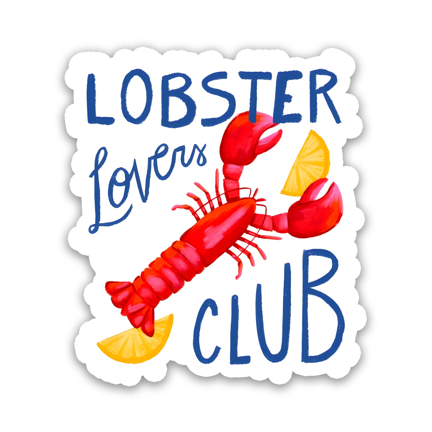 Lobster Lovers Club Watercolor Seafood Sticker