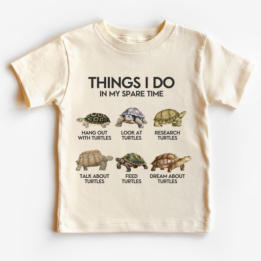 Things I Do In My Spare Time - Turtle Kids Shirt