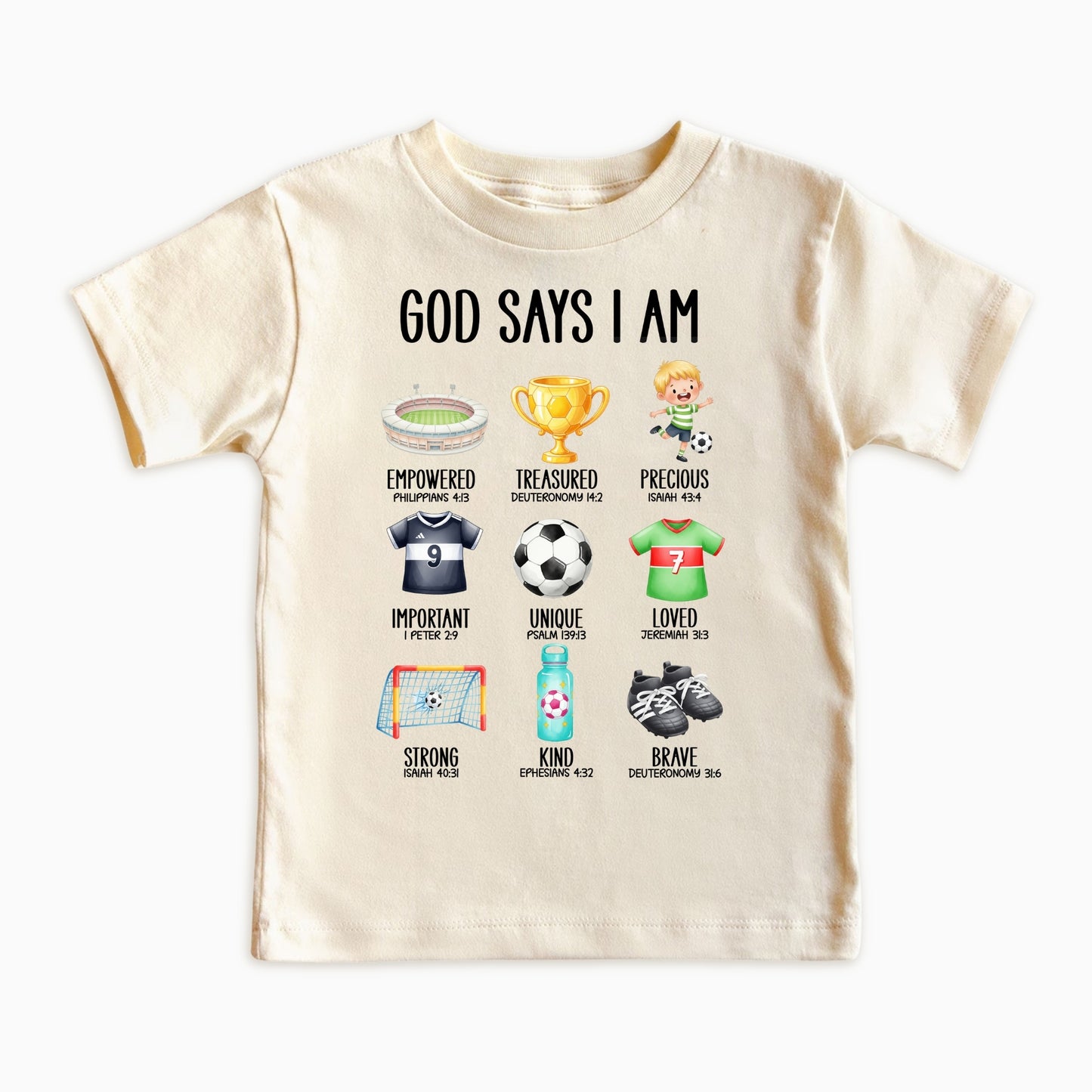 God Says I Am Soccer – Christian Faith Soccer Themed Shirt