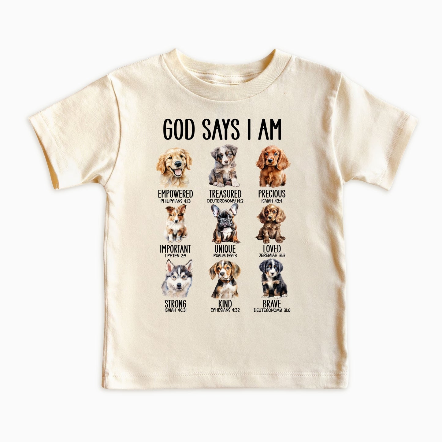 God Says I Am – Dog Themed Faith Kids Shirt