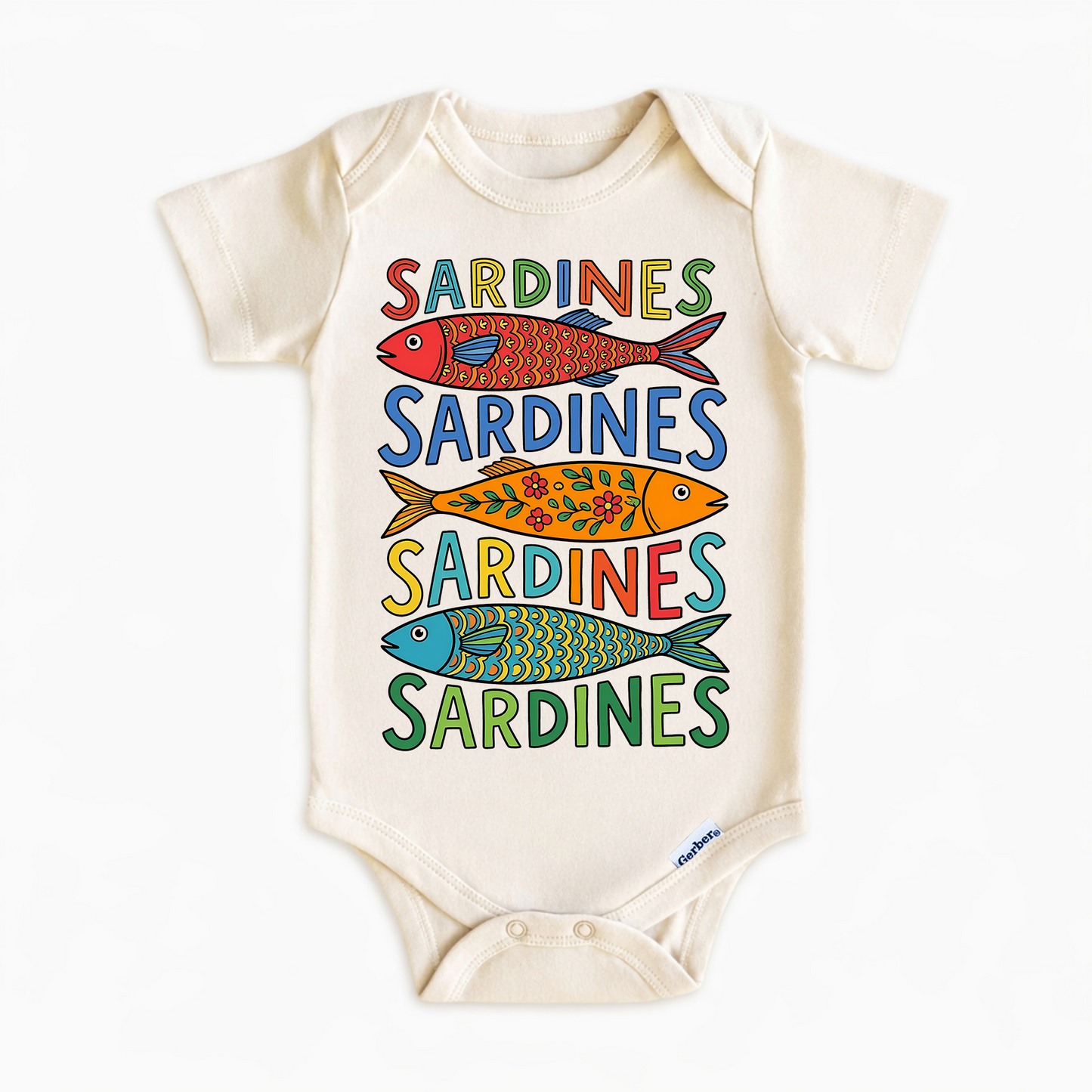 Colorful Sardines Pattern Kids Graphic T-Shirt