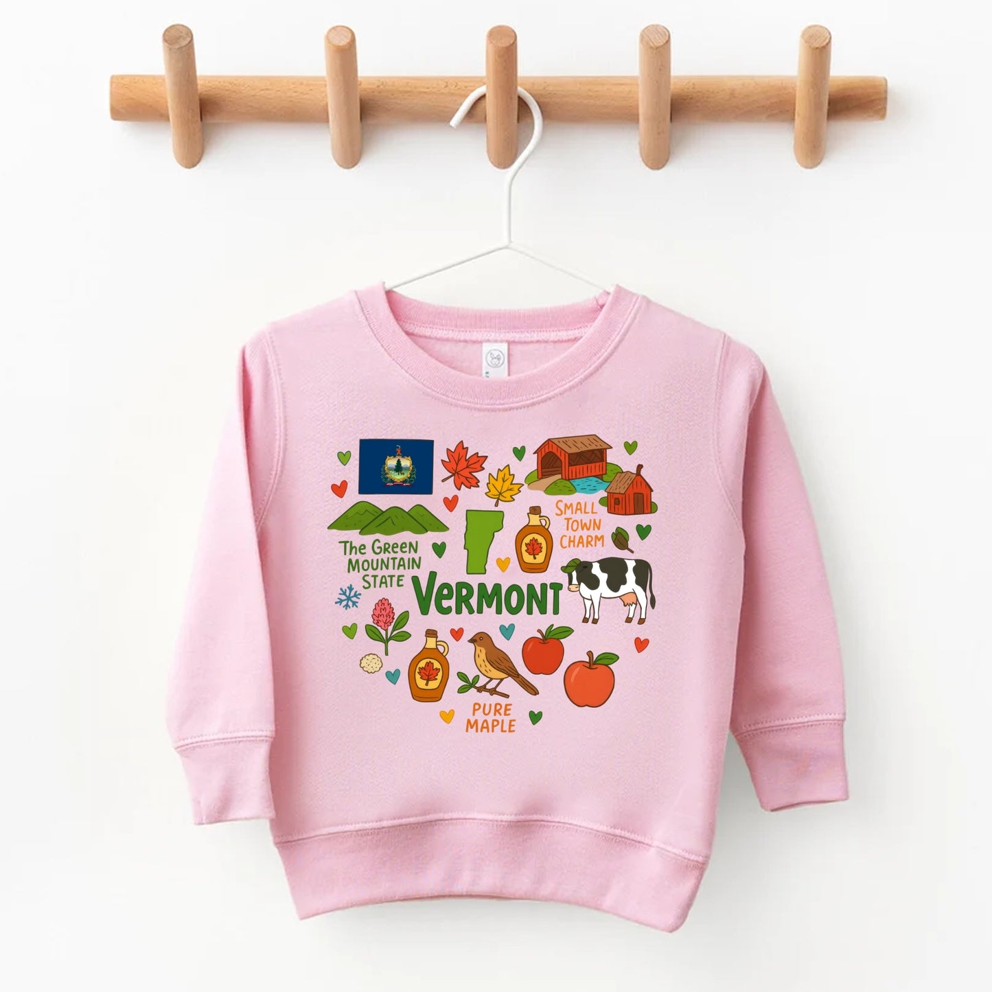 Vermont Kids Sweatshirt – Green Mountain State Icons