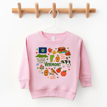 Vermont Kids Sweatshirt – Green Mountain State Icons