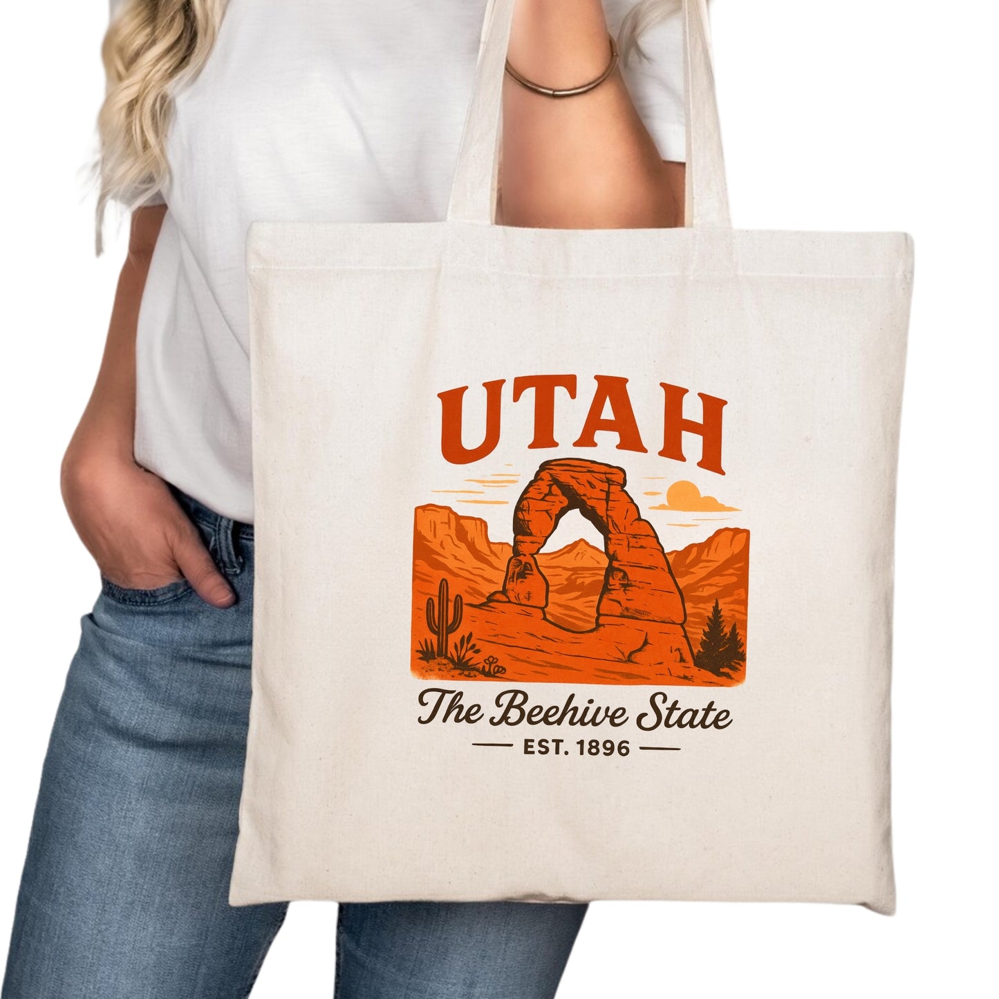 Utah Tote Bag, Salt Lake City Provo Ogden Travel Market Bag