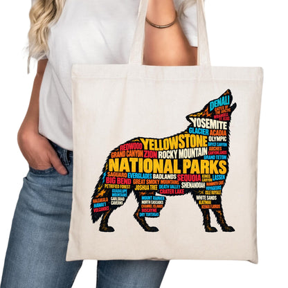 National Parks Wolf Tote Bag