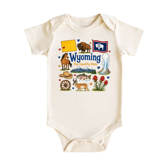 Wyoming Baby Bodysuit for Boys Girls