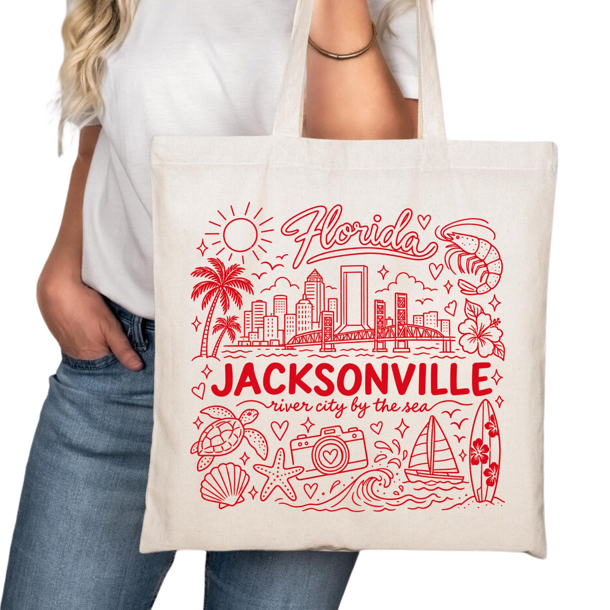 Jacksonville Symbols Tote Bag