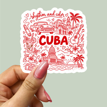 Cuba Illustration Sticker