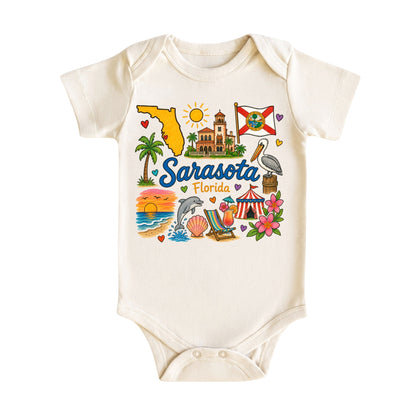 Sarasota Florida Baby Bodysuit for Boys Girls
