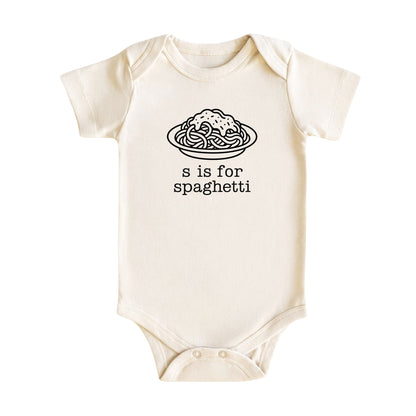 S Is for Spaghetti Baby Bodysuit