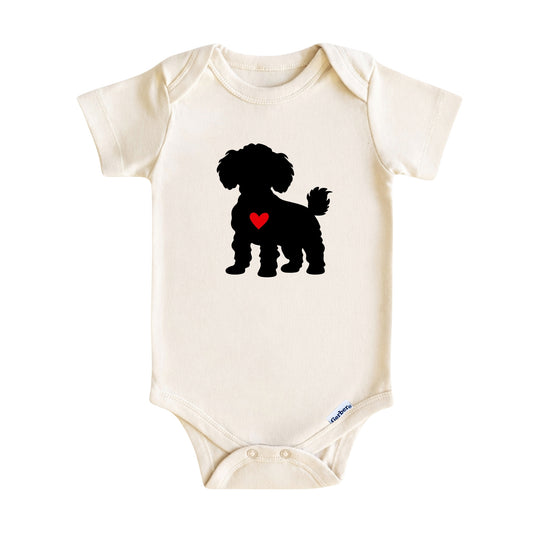 Poodle Heart ONESIE ®, Baby Bodysuit for Boys Girls
