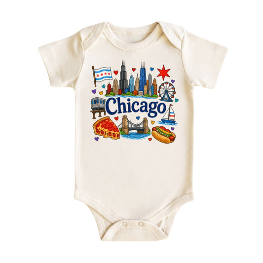 Chicago Baby Bodysuit for Boys Girls