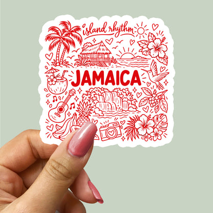 Jamaica Island Illustration Sticker