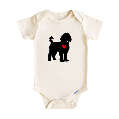 Goldendoodle Heart ONESIE ®, Golden Doodle Baby Bodysuit for Boys Girls