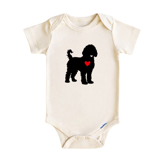 Goldendoodle Heart ONESIE ®, Golden Doodle Baby Bodysuit for Boys Girls