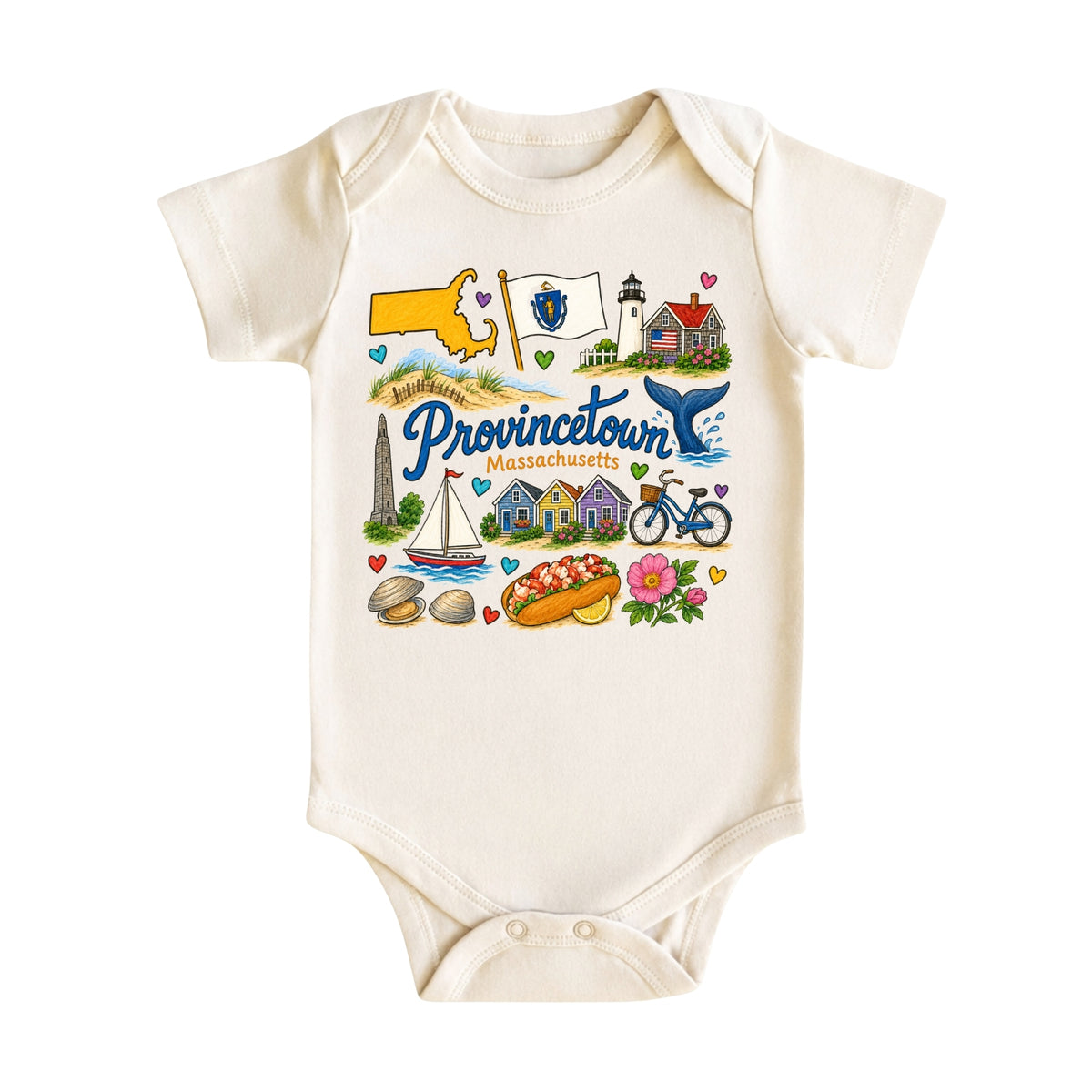 Provincetown Massachusetts Baby Bodysuit for Boys Girls