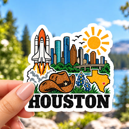 Houston Retro Sticker